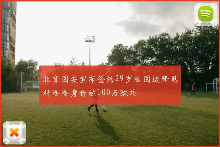 北京国安宣布签约29岁法国边锋恩科洛洛身价达100万欧元